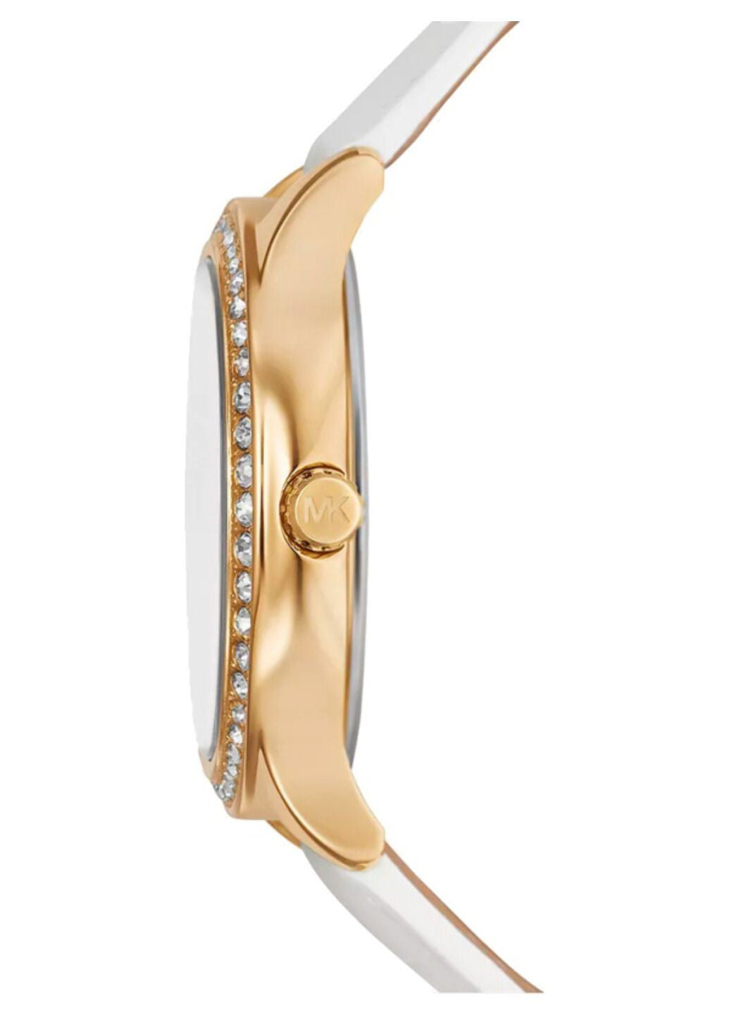 Michael Kors Sage Three-Hand Mother of Pearl White Dial White Leather Strap Watch for Women - MK4818