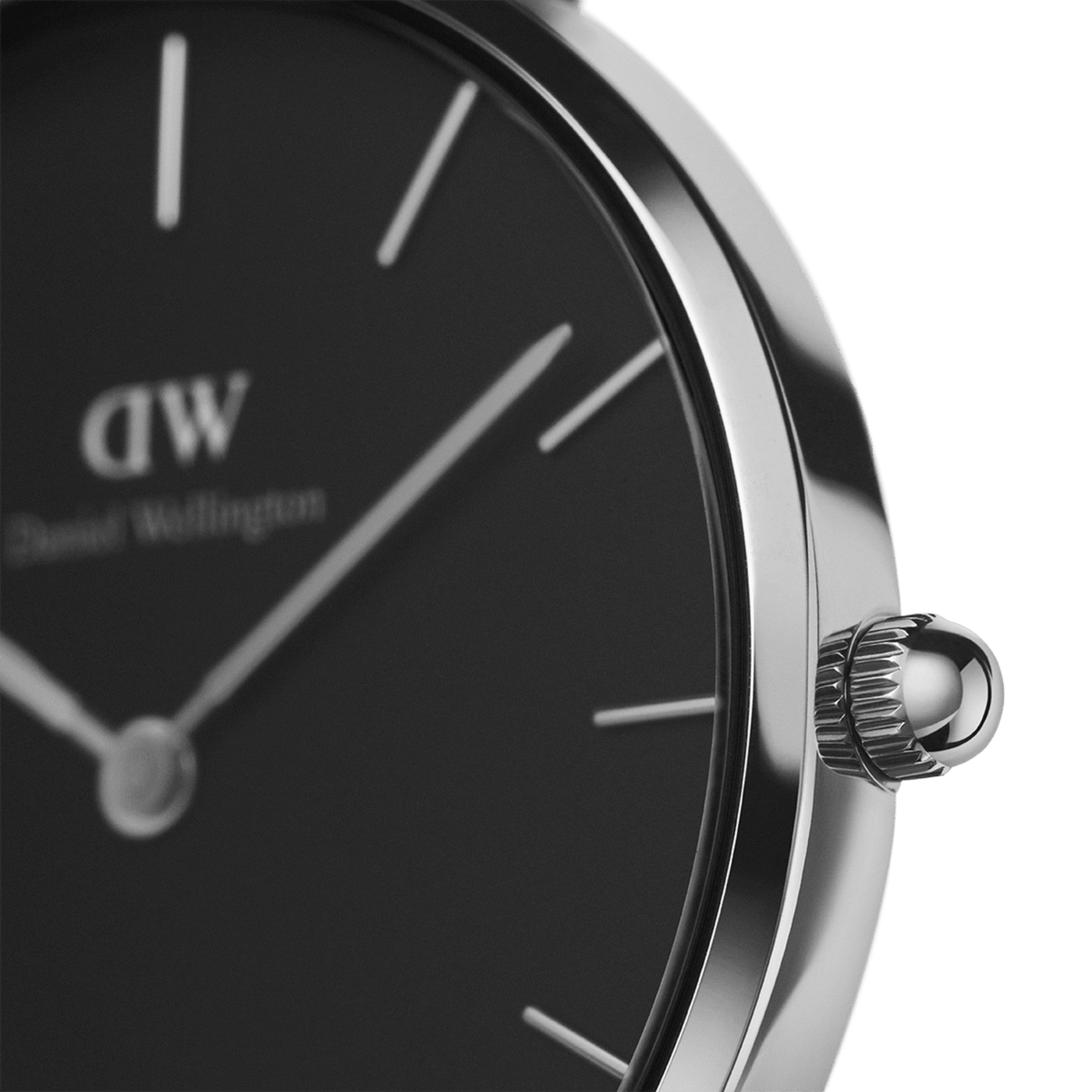 Daniel Wellington Petite Ashfield Black Dial Black Mesh Strap Watch For Women - DW00100246