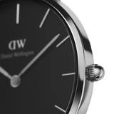 Daniel Wellington Petite Ashfield Black Dial Black Mesh Strap Watch For Women - DW00100246