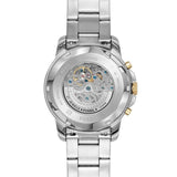 Fossil Grant Sport Automatic Skeleton Blue Dial Two Tone Steel Strap Watch for Men - ME3141