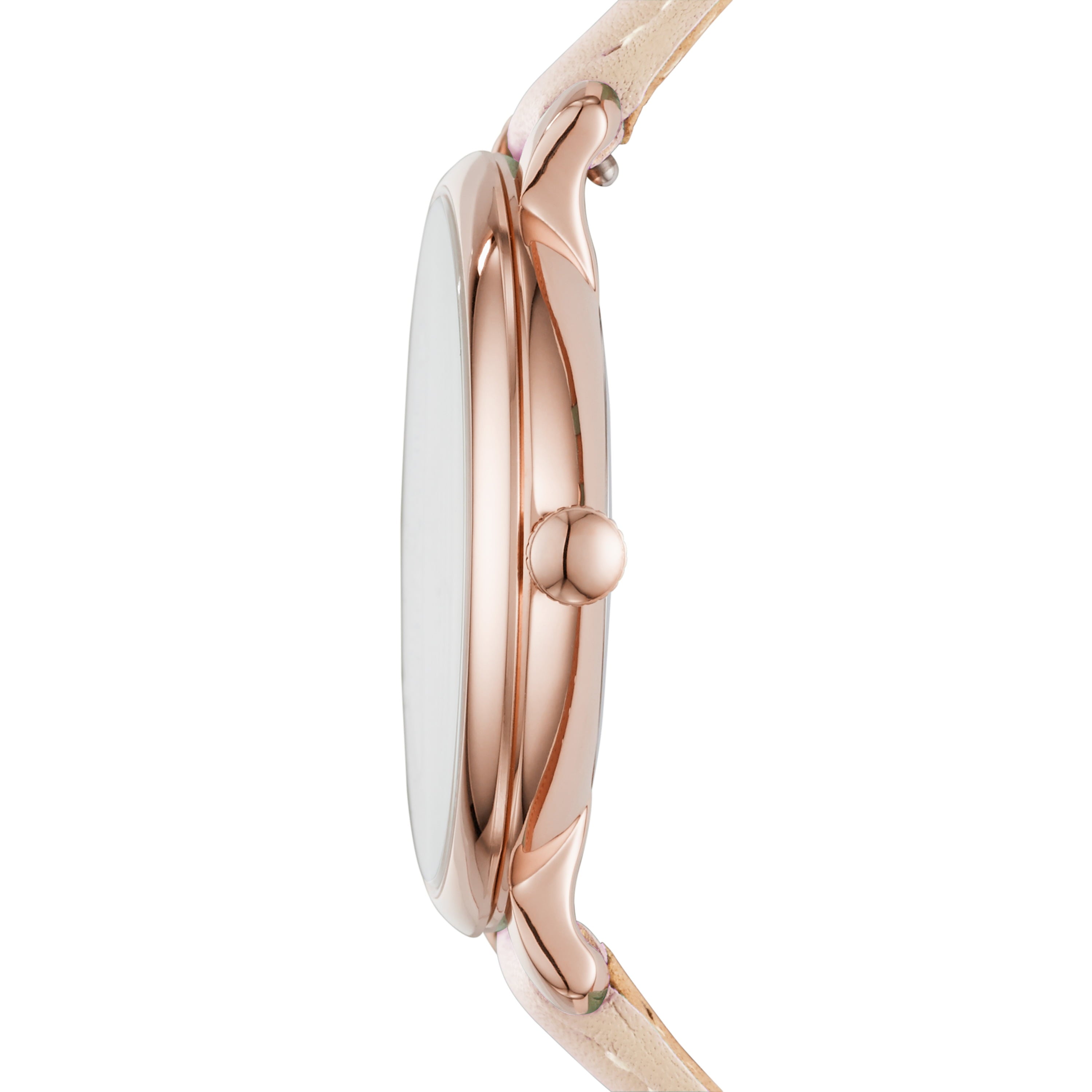 Fossil Jacqueline Three Hand Mother of Pearl Dial Pink Leather Strap Watch for Women - ES4671