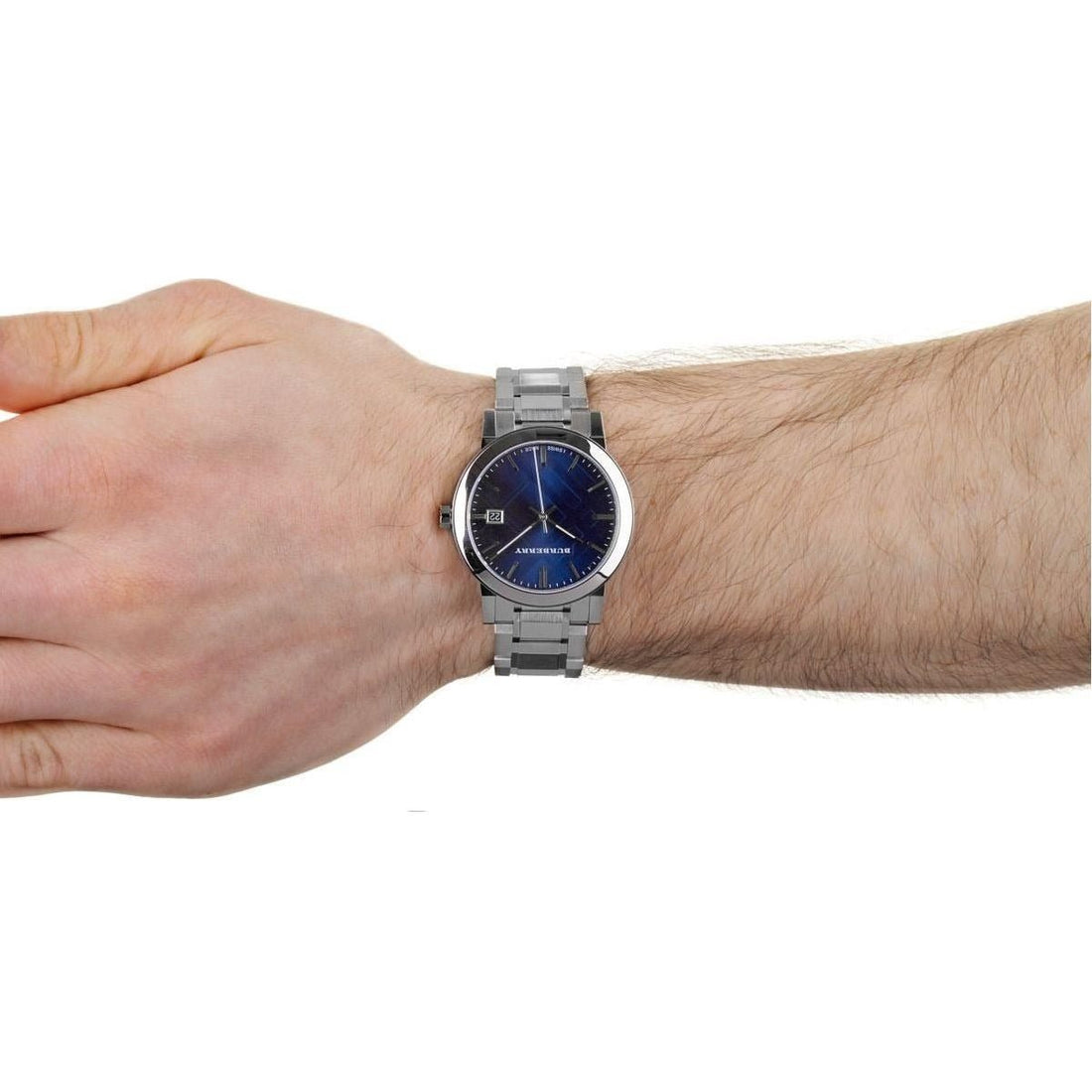 Burberry The City Blue Dial Silver Steel Strap Watch for Men - BU9031