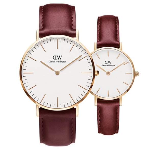 Daniel Wellington Classic Suffolk White Dial Brown Leather Strap Watch For Women - DW00100120