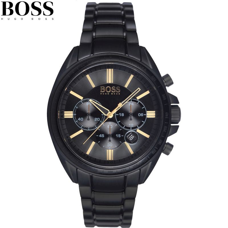 Hugo Boss Driver Black Dial Black Steel Strap Watch for Men - 1513277