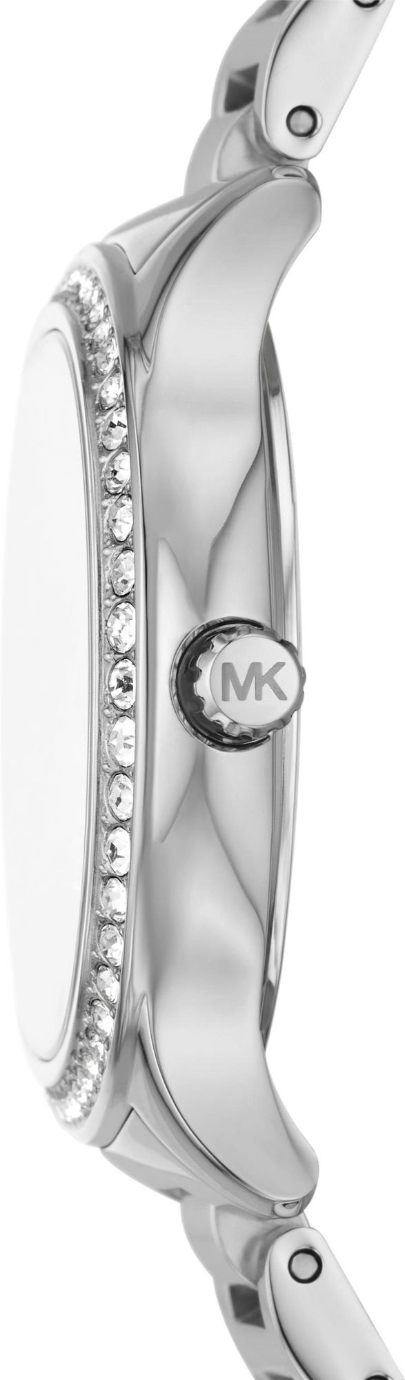 Michael Kors Sage Three-Hand White Dial Silver Steel Strap Watch for Women - MK4807