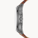 Armani Exchange Hampton Chronograph Grey Dial Brown Leather Strap Watch For Men - AX2414