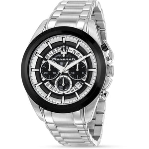Maserati Traguardo Chronograph Black Dial Silver Steel Strap Watch For Men - R8873612059