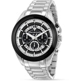Maserati Traguardo Chronograph Black Dial Silver Steel Strap Watch For Men - R8873612059