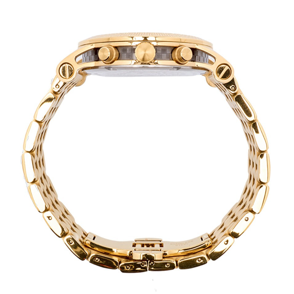 Versace Sport Tech Chronograph Black Dial Gold Steel Strap Watch for Men - VELT00419