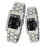 Emporio Armani Classic Black Dial Silver Stainless Steel Watch For Women - AR0157