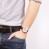 Tissot PR 100 Chronograph Silver Dial Brown Leather Strap Watch for Men - T101.417.16.031.00