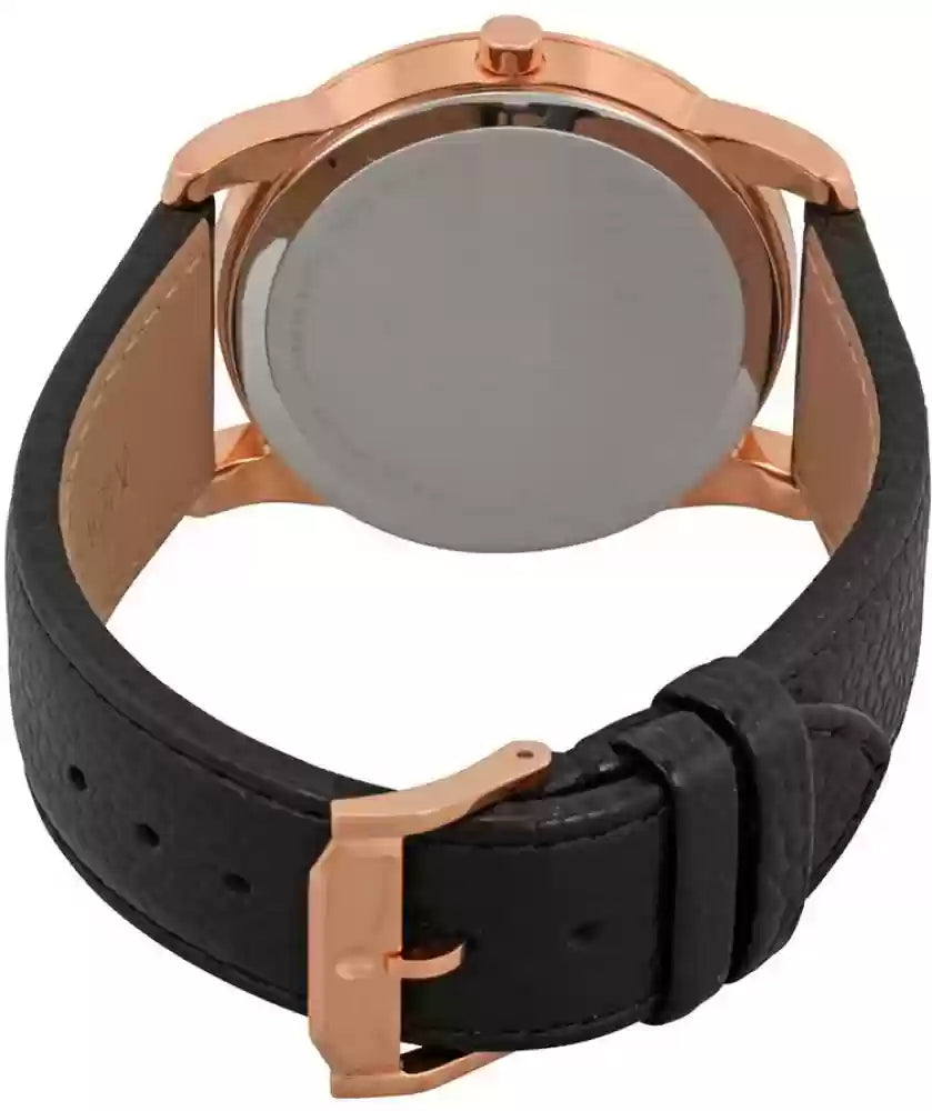 Movado Museum Classic Black Dial Black Leather Strap Watch For Men - 607060