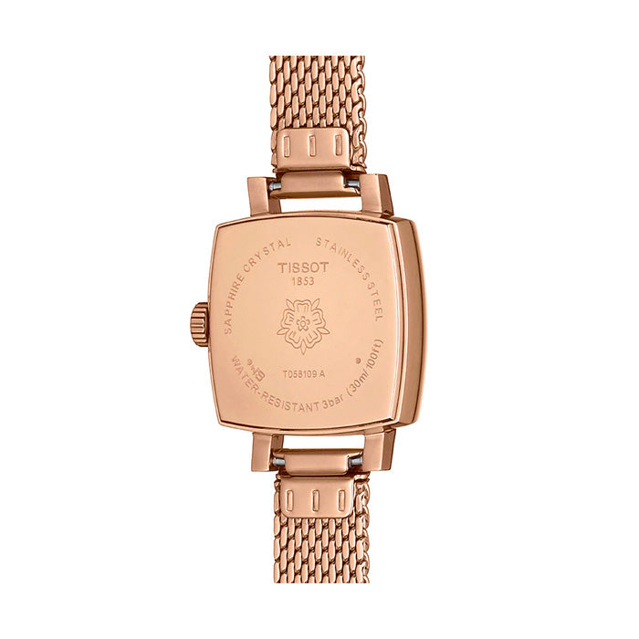 Tissot Lovely Square Lady Quartz Rose Gold Dial Rose Gold Mesh Bracelet Watch For Women - T058.109.33.456.00
