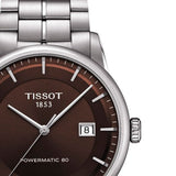 Tissot Luxury Powermatic 80 Brown Dial Silver Steel Strap Watch For Men - T086.407.11.291.00