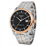 Tissot Luxury Powermatic 80 Black Dial Silver Steel Strap Watch For Men - T086.407.22.051.00