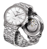 Tissot Automatics III Day Date White Dial Silver Steel Strap Watch For Men - T065.430.11.031.00
