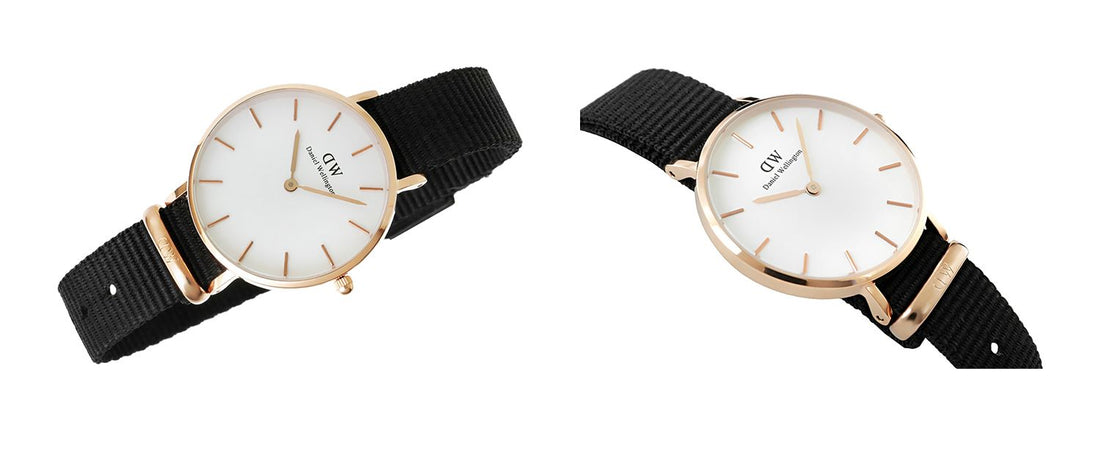 Daniel Wellington Classic Petite Cornwall White Dial Green NATO Strap Watch For Women - DW00100253