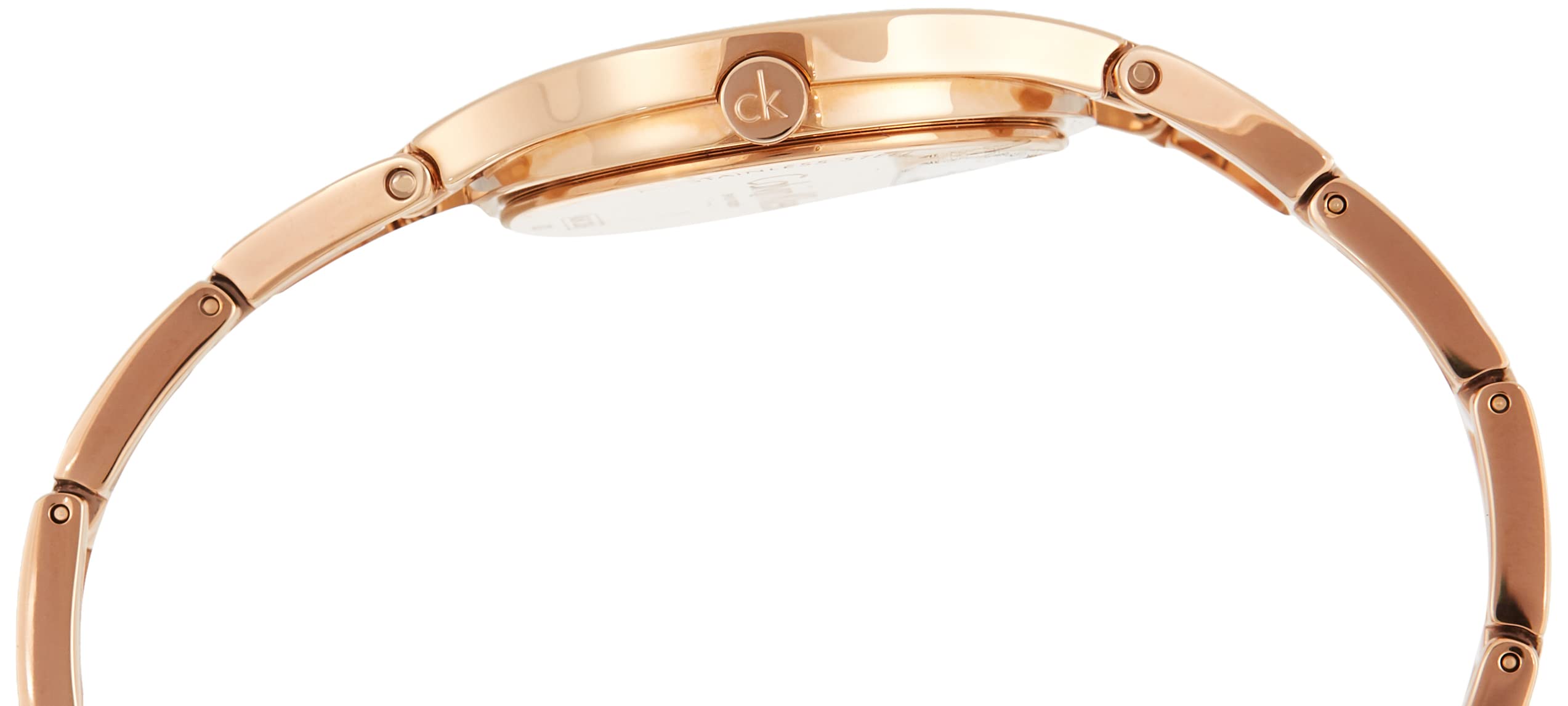 Calvin Klein Class White Dial Rose Gold Steel Strap Watch for Women - K6R23626
