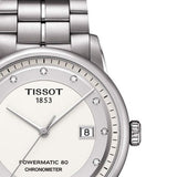 Tissot T Classic Luxury Powermatic 80 White Dial Silver Steel Strap Watch For Men - T086.408.11.016.00