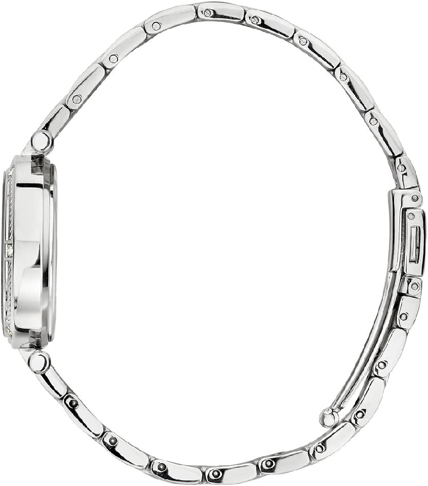 Guess Park Ave White Dial Silver Steel Strap Watch for Women - W0767L1