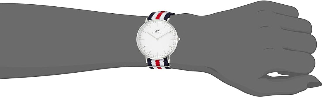 Daniel Wellington Classic Canterbury White Dial Two Tone NATO Strap Watch For Women - DW00100051