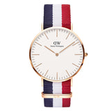 Daniel Wellington Classic Cambridge White Dial Two Tone NATO Strap Watch For Men - DW00100003
