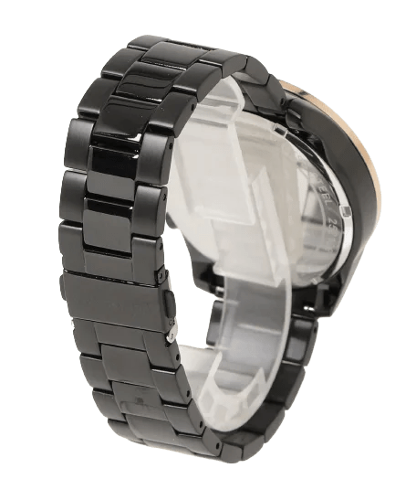 Michael Kors Wren Chronograph Black Dial Black Steel Strap Watch For Men - MK8933