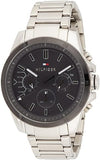 Tommy Hilfiger Iconic Quartz Black Dial Silver Steel Strap Watch for Men - 1791564