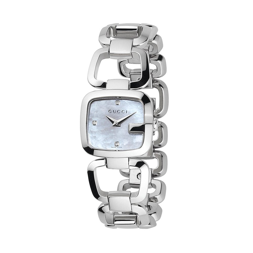 Gucci G Gucci Diamonds Mother of Pearl Dial Silver Steel Strap Watch For Women - YA125502