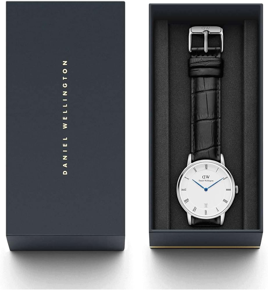 Daniel Wellington Dapper Reading White Dial Black Leather Strap Watch For Men - DW00100108