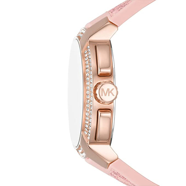 Michael Kors Sidney Multifunction White Dial Pink Silicone Strap Watch For Women - MK7222