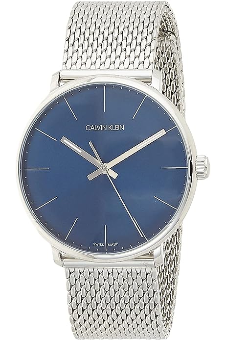 Calvin Klein High Noon Quartz Blue Dial Silver Mesh Bracelet Watch for Men - K8M2112N