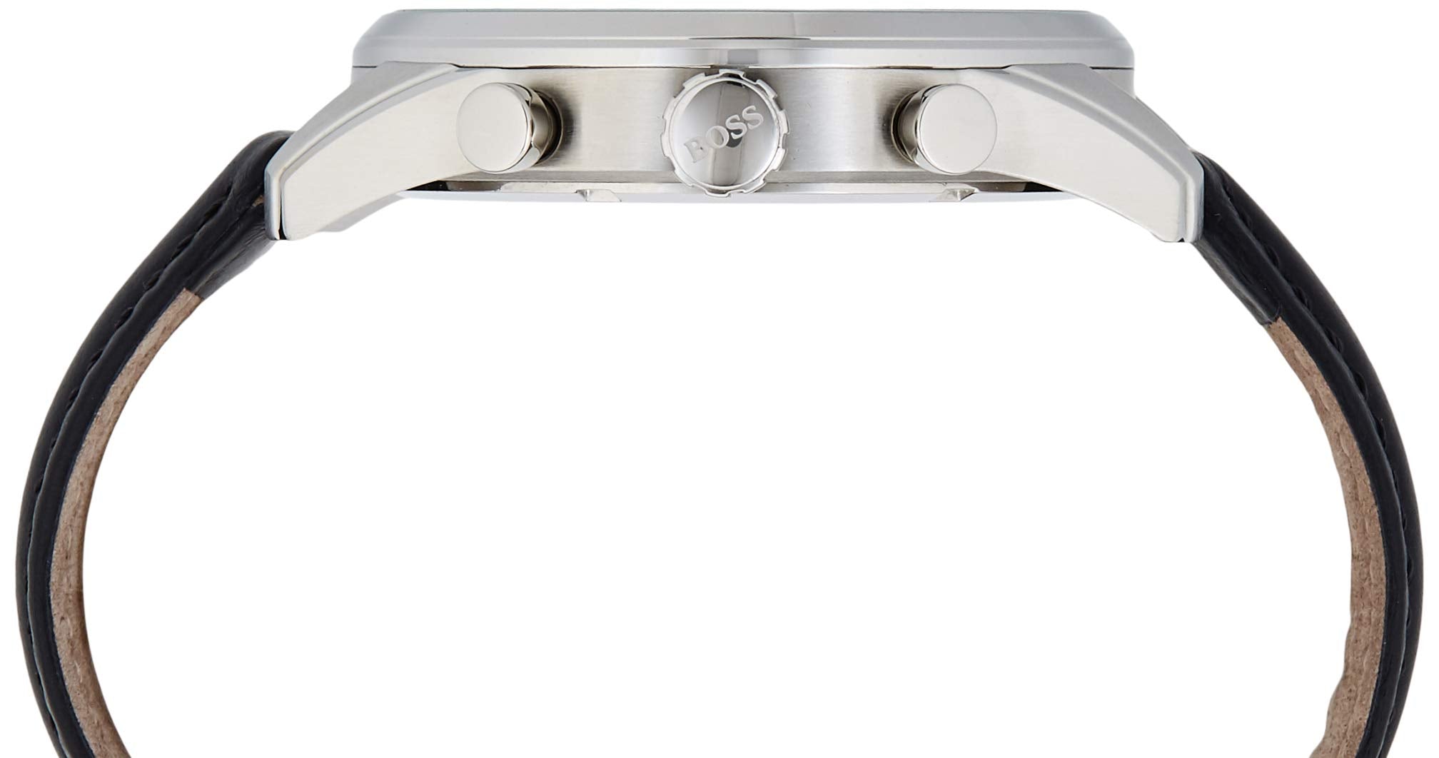 Hugo Boss Skymaster Black Dial Black Leather Strap Watch for Men - 1513782