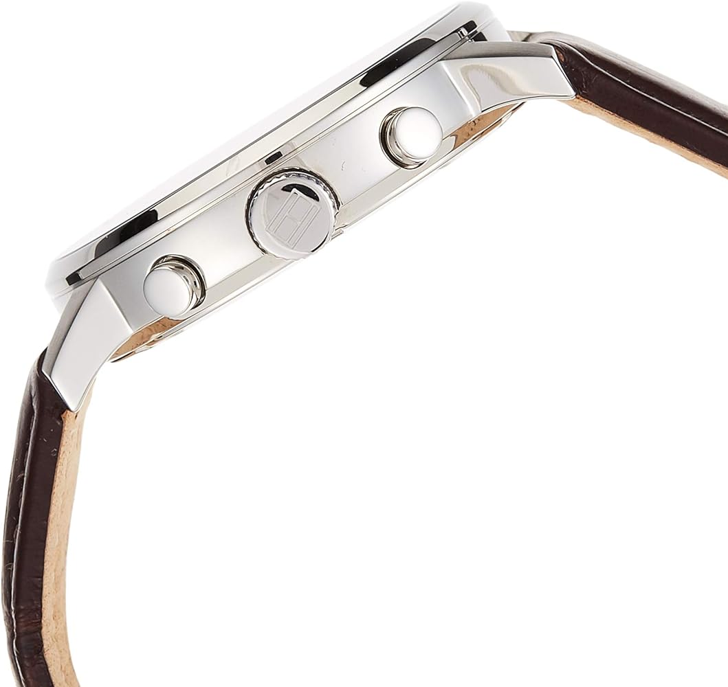 Tommy Hilfiger Aiden Quartz Black Dial Brown Leather Strap Watch for Men - 1791309