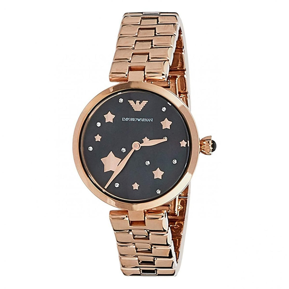 Emporio Armani Arianna Black Dial Rose Gold Stainless Steel Watch For Women - AR11197