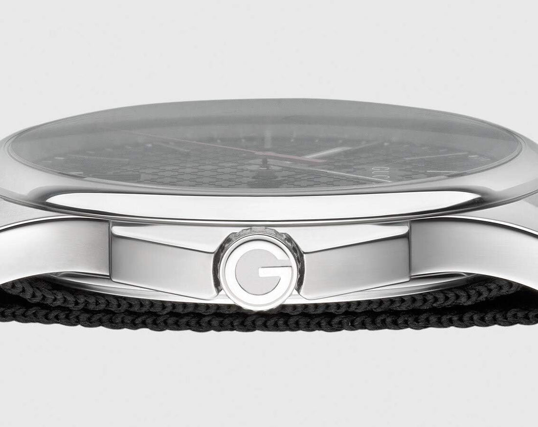 Gucci G Timeless Analog Quartz Black Dial Black NATO Strap Watch For Men - YA126321