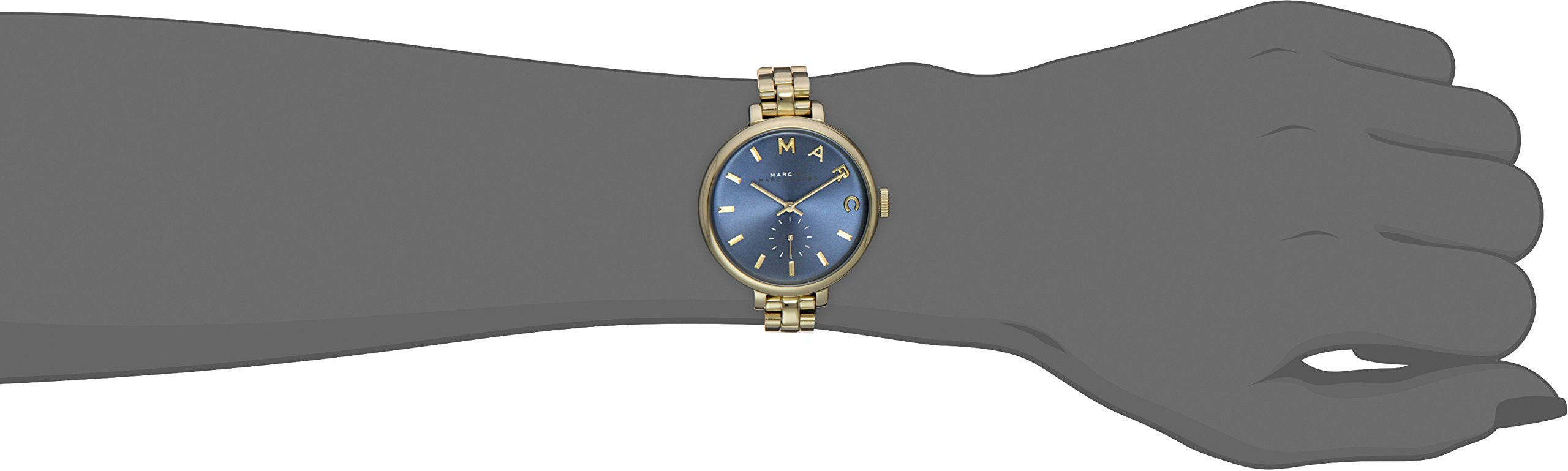 Marc Jacobs Sally Blue Dial Gold Steel Strap Watch for Women - MBM3366
