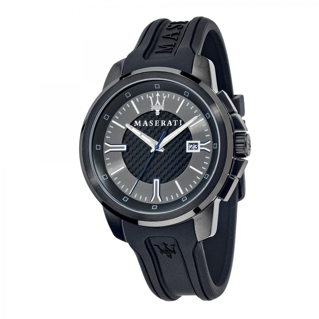 Maserati SFIDA Black Dial Black Rubber Strap Watch For Men - R8851123004