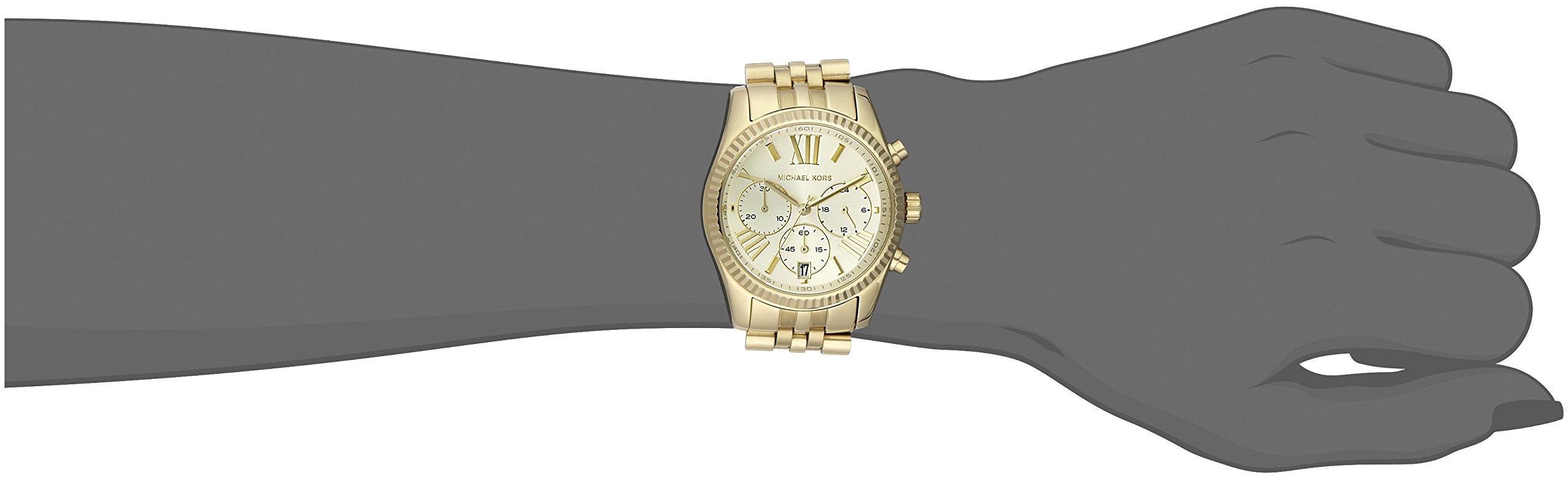 Michael Kors Lexington Gold Dial Gold Steel Strap Watch for Women - MK5556