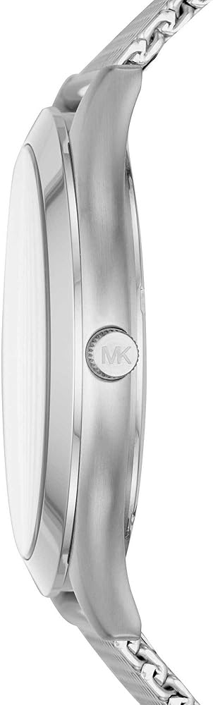 Michael Kors Slim Runway Analog Black Dial Silver Mesh Bracelet Watch For Men - MK8606