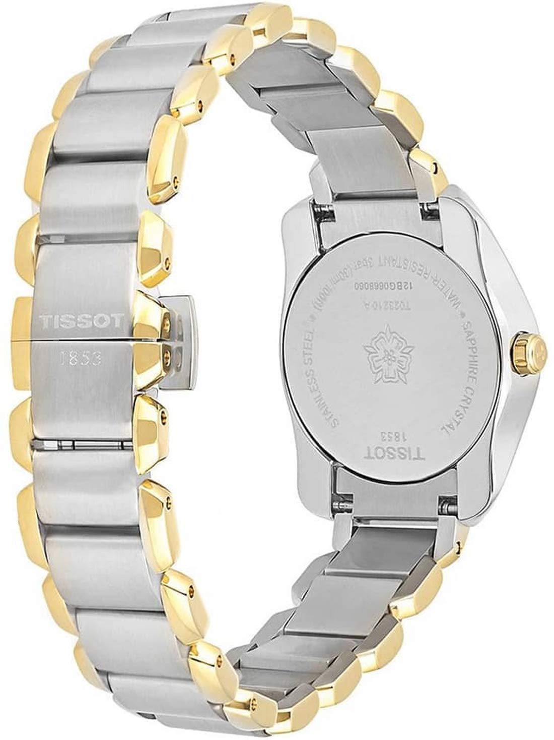 Tissot T Wave Mother of Pearl Dial Two Tone Steel Strap Watch for Women - T023.210.22.117.00