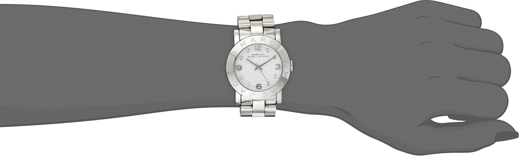 Marc Jacobs Amy White Dial Silver Steel Strap Watch for Women - MBM3054