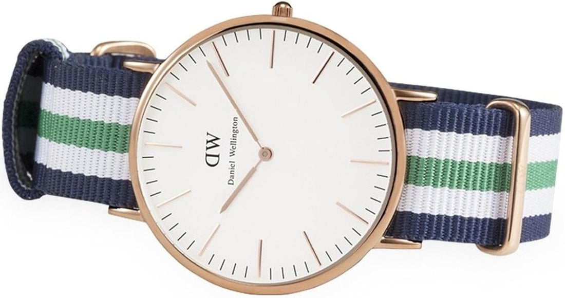 Daniel Wellington Classic Nottingham White Dial Two Tone NATO Strap Watch For Men - 0108DW