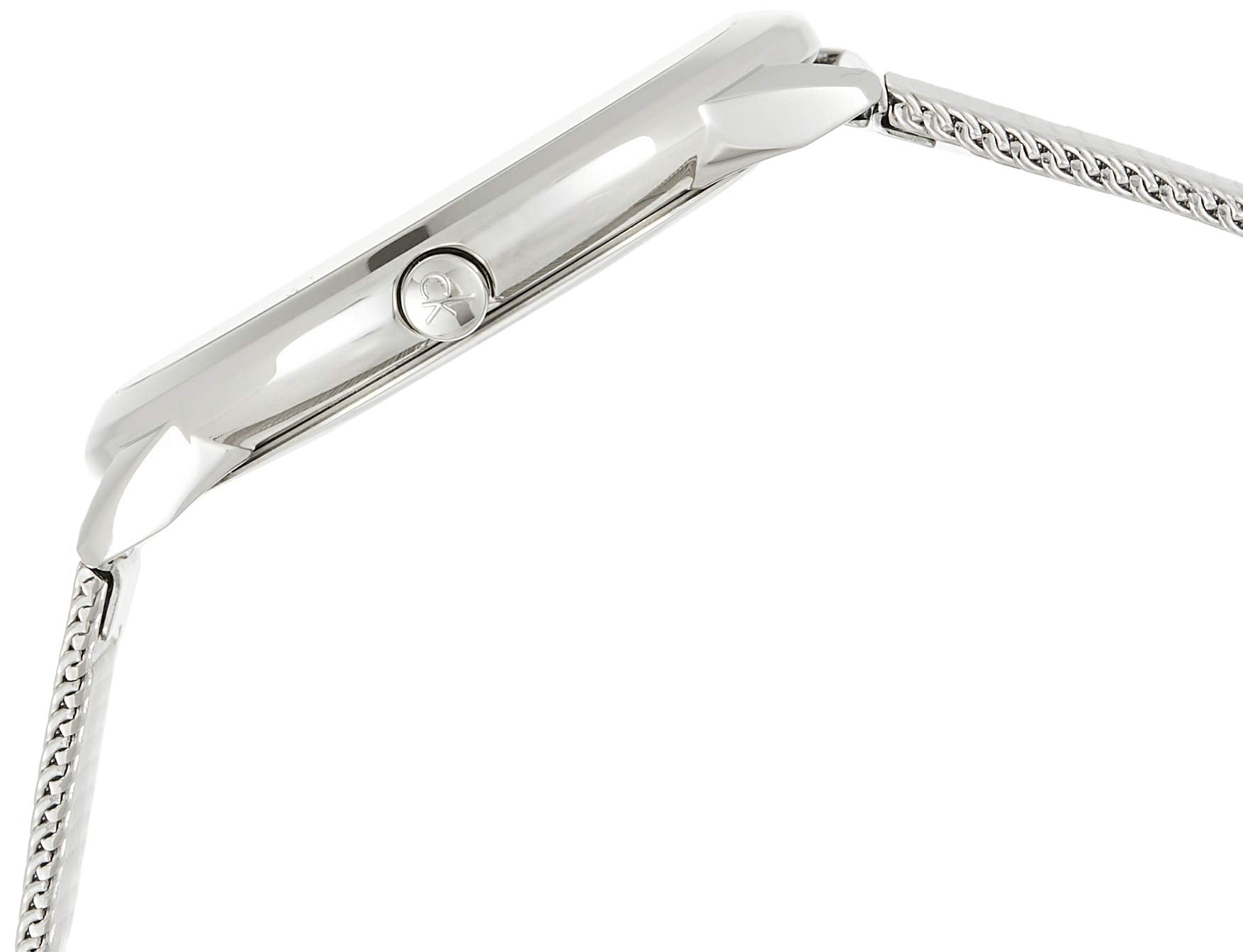 Calvin Klein Minimal White Dial Silver Mesh Bracelet Watch for Men - K3M2112Y