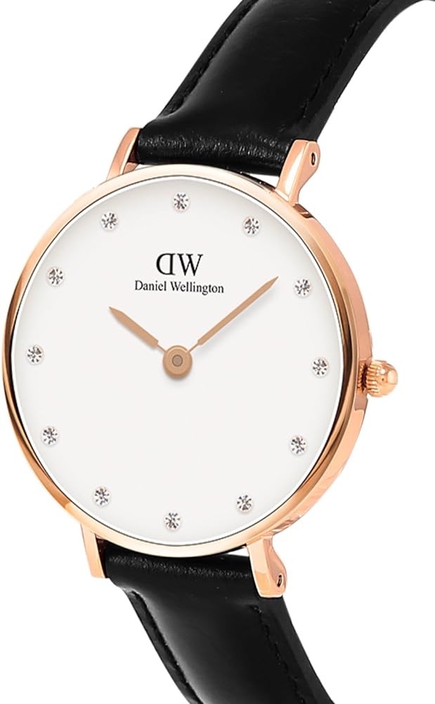 Daniel Wellington Classic Sheffield White Dial Black Leather Strap Watch For Women - DW00100076