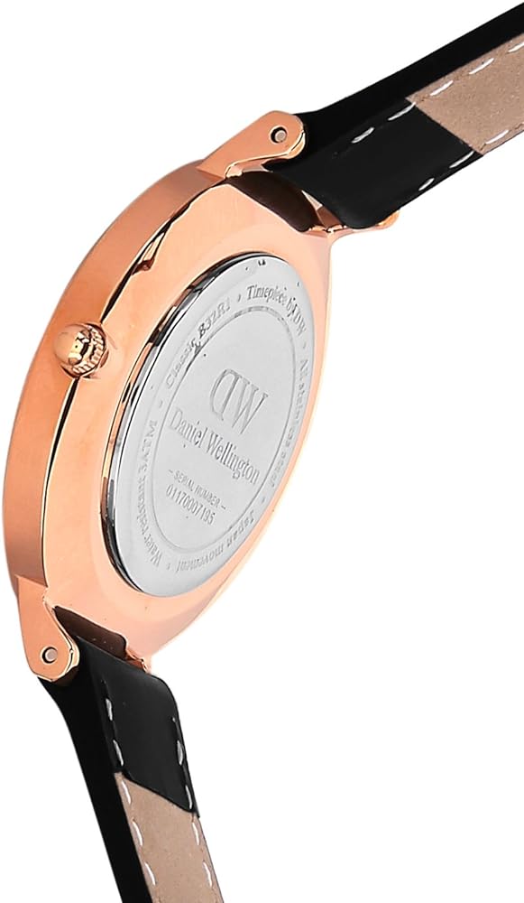 Daniel Wellington Classic Sheffield White Dial Black Leather Strap Watch For Women - DW00100076