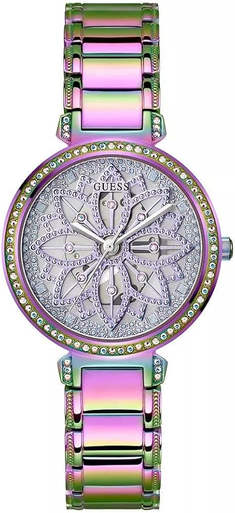 Guess Lily Analog Purple Dial Purple Steel Strap Watch For Women - GW0528L4