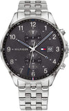 Tommy Hilfiger West Quartz Black Dial Silver Steel Strap Watch For Men - 1791707