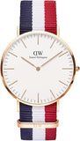 Daniel Wellington Classic Cambridge White Dial Two Tone NATO Strap Watch For Men - DW00100003