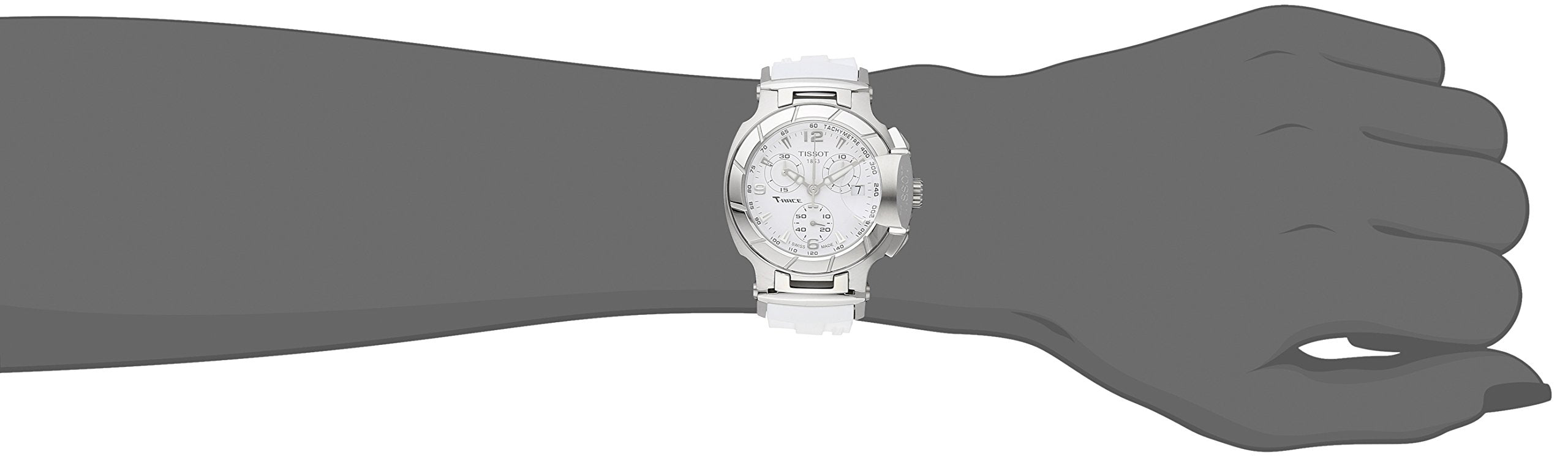 Tissot T Race Lady Chronograph White Dial White Rubber Strap Watch for Women - T048.217.17.017.00
